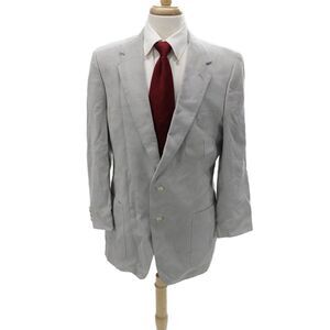Lanvin Mens Gray Polyester Blend Blazer Collared Button Solid Size 40